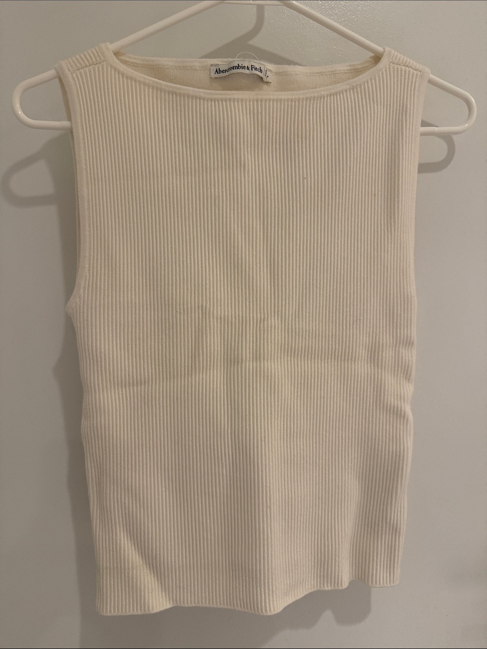 Abercrombie & Fitch Cream Ribbed Tank Top